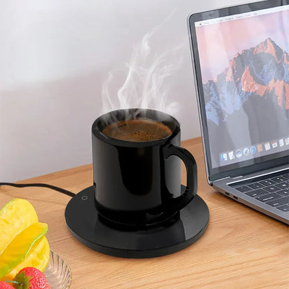 Ceramic Electric Heating Mug And Saucer - Arfa Mart