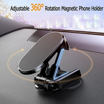 360° Rotatable Mounting Metal Magnetic Car Mobile Stand Folding Phone
