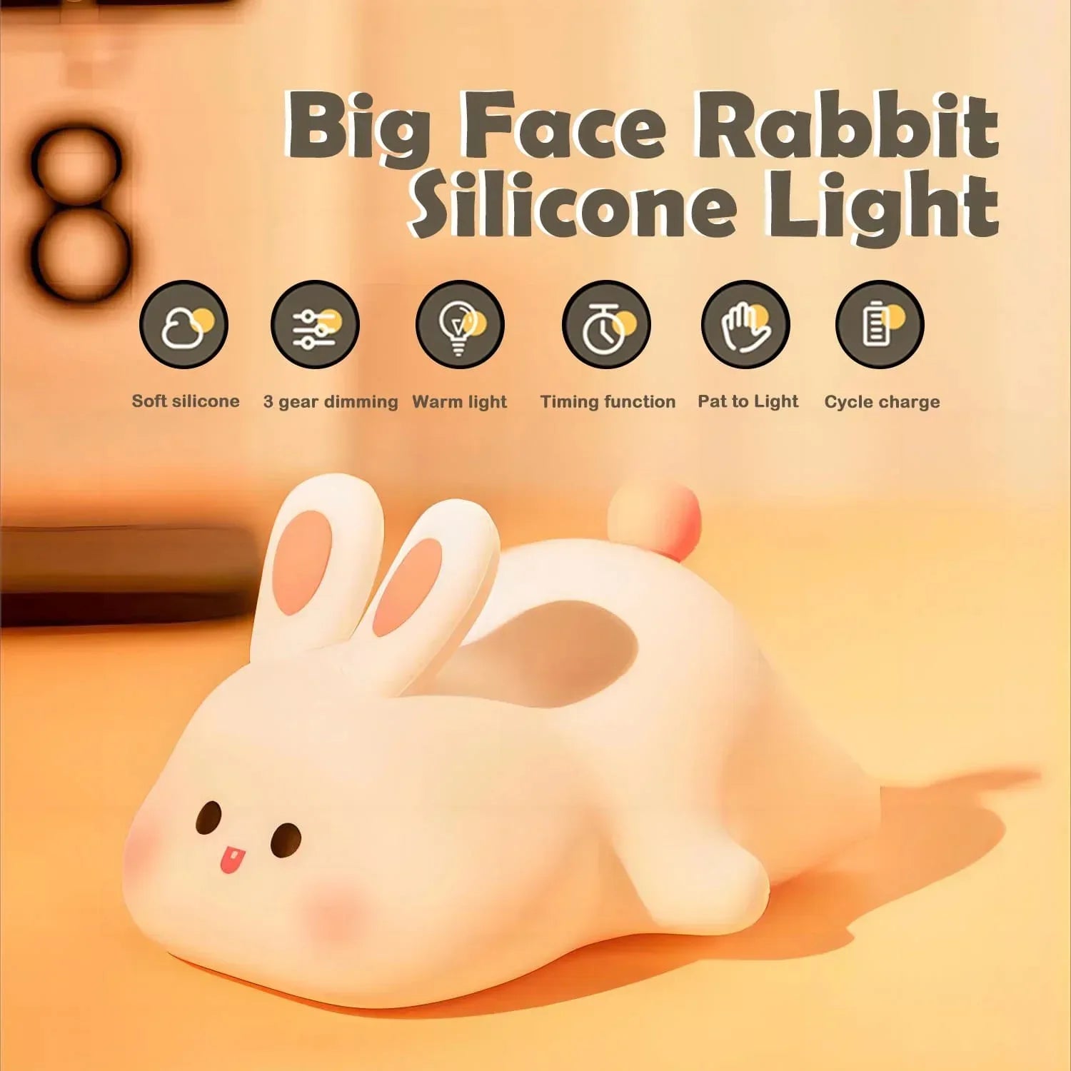 Big Face Rabbit silicone Lamp - Arfa Mart