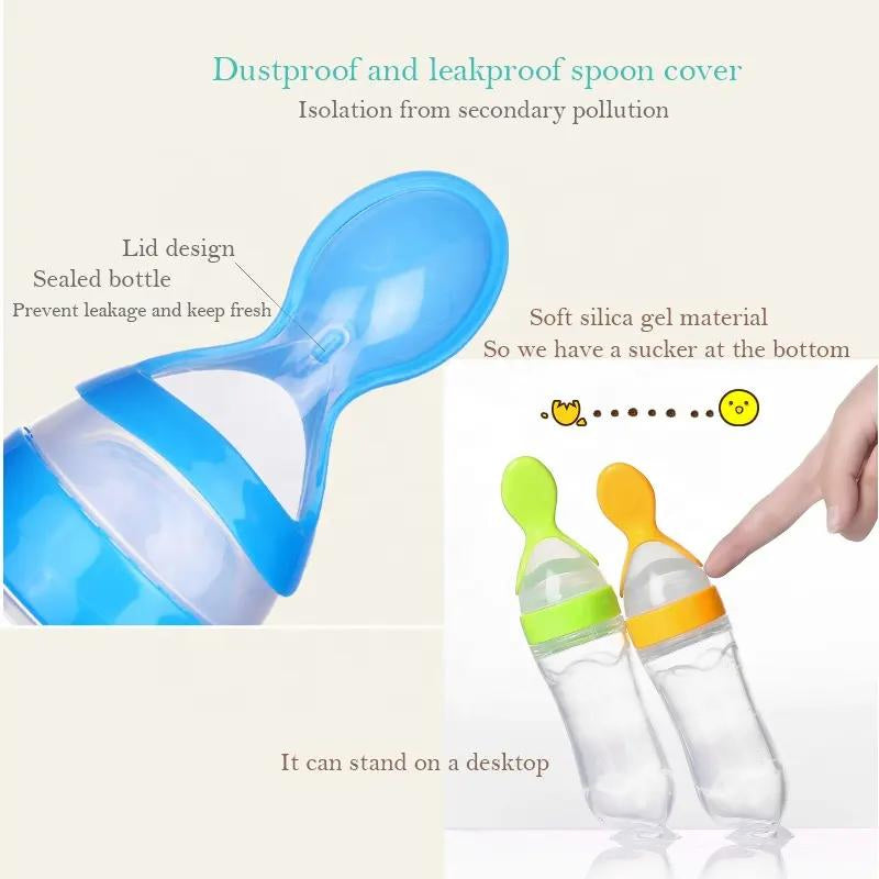Formula Infant Spoon Feeder for Babies, Soft Squeezable 90ml BPA-Free Bottle