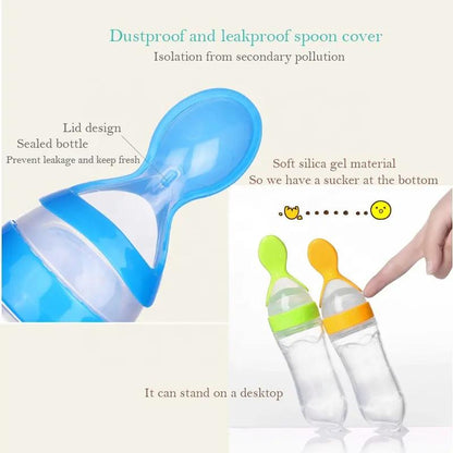 Formula Infant Spoon Feeder for Babies, Soft Squeezable 90ml BPA-Free Bottle