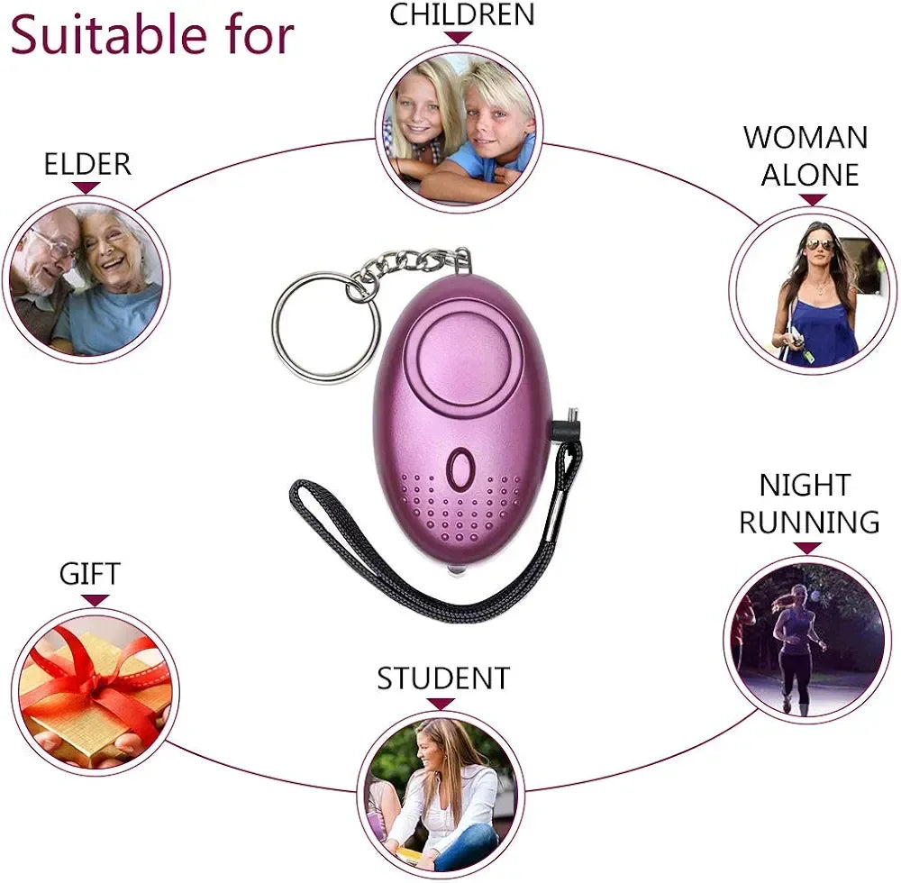 Personal Security Alarm Keychain with LED Light - 140DB Emergency Alarm - Arfa Mart