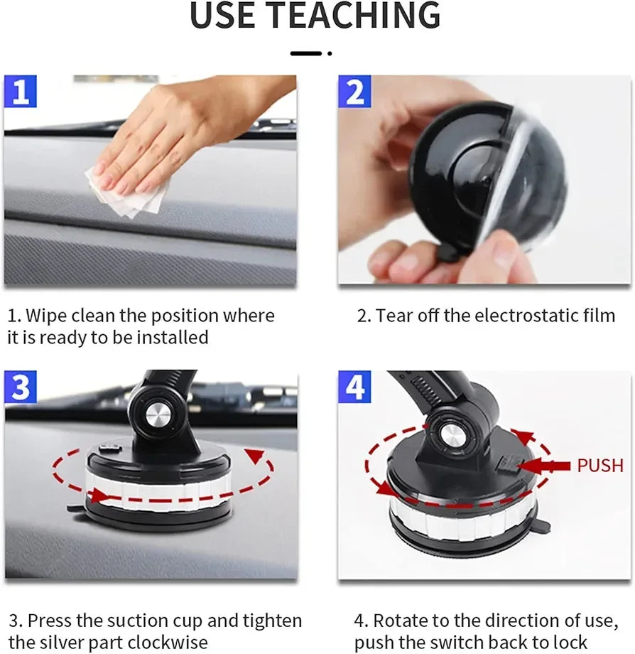 Suction Cup 360 Rotatable Car Phone Holder for Dashboard and Multi-Use - Arfa Mart