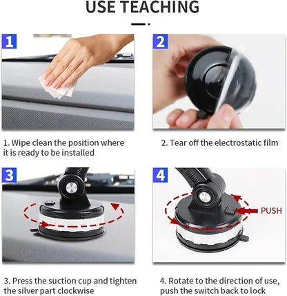 Suction Cup 360 Rotatable Car Phone Holder for Dashboard and Multi-Use - Arfa Mart