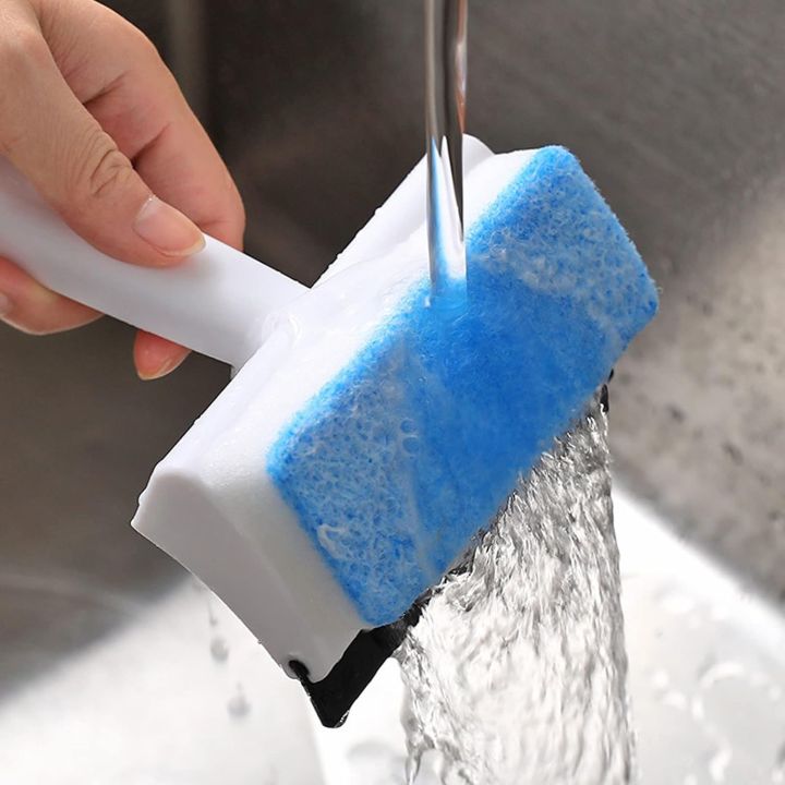 Multi-Function Glass Window Wiper with Soap Sponge and Flexible Hook