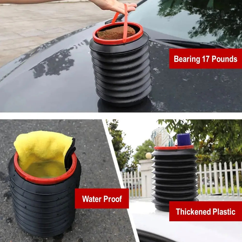 Foldable Bucket Portable Storage Mini Trash Can Multipurpose Plastic Pail