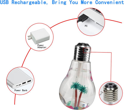 1 pc LED Bulb Air Water Mist Humidifier with 7 Color LED Lights