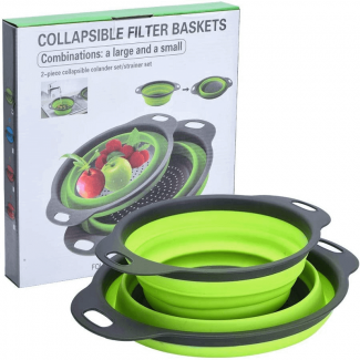 Foldable Silicone Filter Basket with Non-Slip Base, Easy-Grip Handle, Dishwasher Safe
