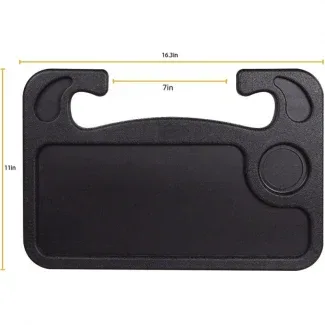 Universal Car Steering Wheel Desk Food Tray with Cup Holder and Laptop Stand - Arfa Mart
