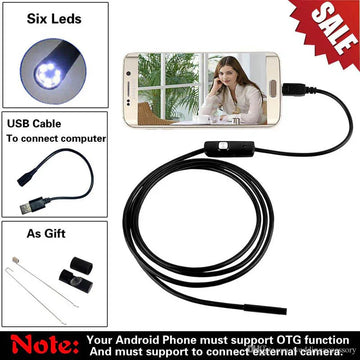 11.5 Feet Endoscope Cable Camera with 6 LED Lights - Arfa Mart