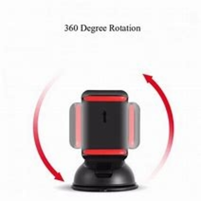 Car Mount Mobile Phone Holder with Silicone Suction Cup, 360 Rotation, Fits 3.5-6" Phones