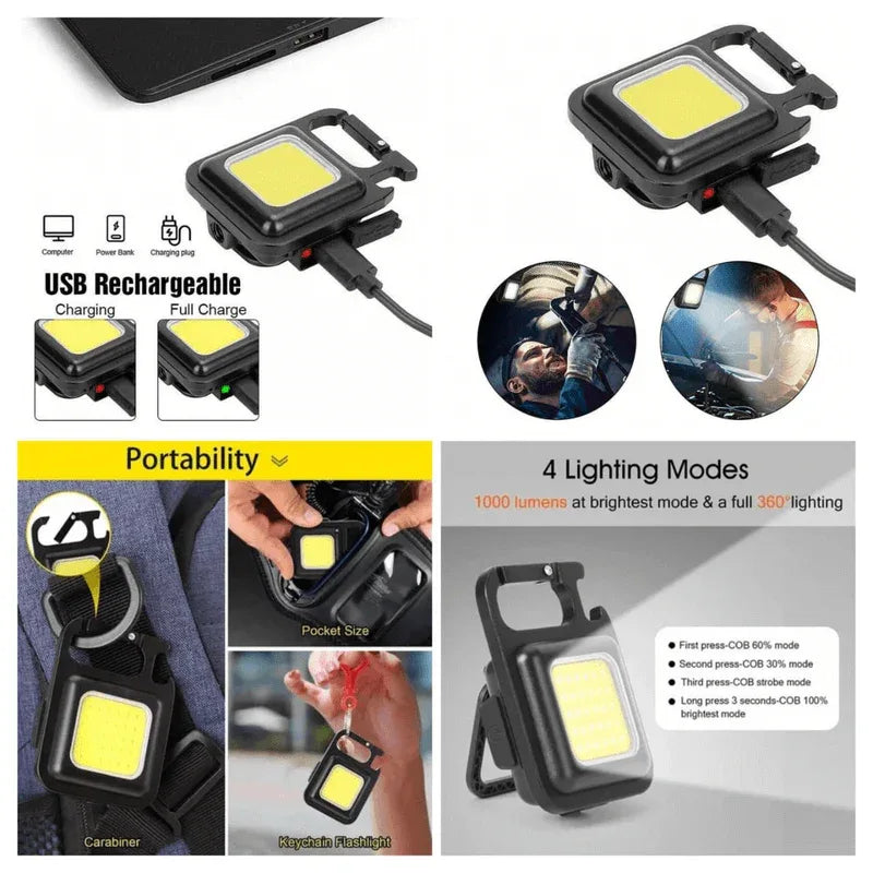 LED Keychain Flashlight with Bottle Opener