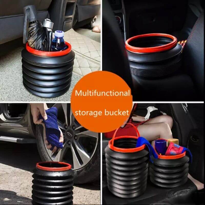 Foldable Bucket Portable Storage Mini Trash Can Multipurpose Plastic Pail
