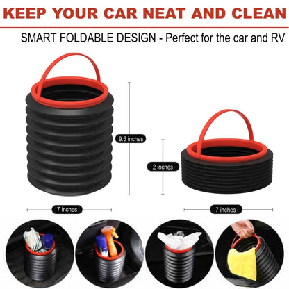 Foldable Bucket Portable Storage Mini Trash Can Multipurpose Plastic Pail
