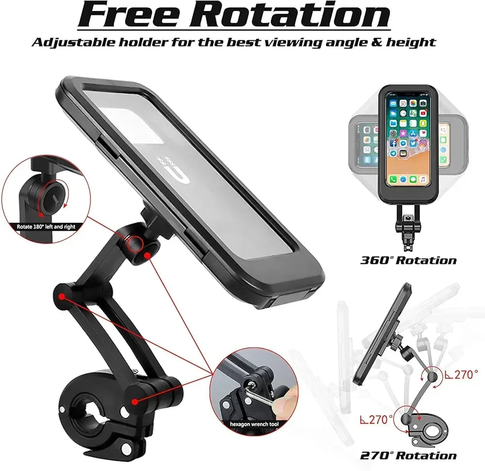 Weather Resistant Bike Phone Holder with 360? Rotation and Magnetic Mount - Arfa Mart