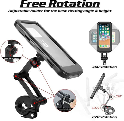 Weather Resistant Bike Phone Holder with 360? Rotation and Magnetic Mount - Arfa Mart