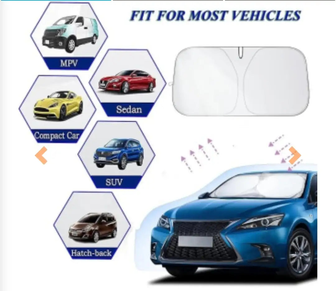 Car Windshield Sun Shade Front Window Block UV Rays & Sun Heat