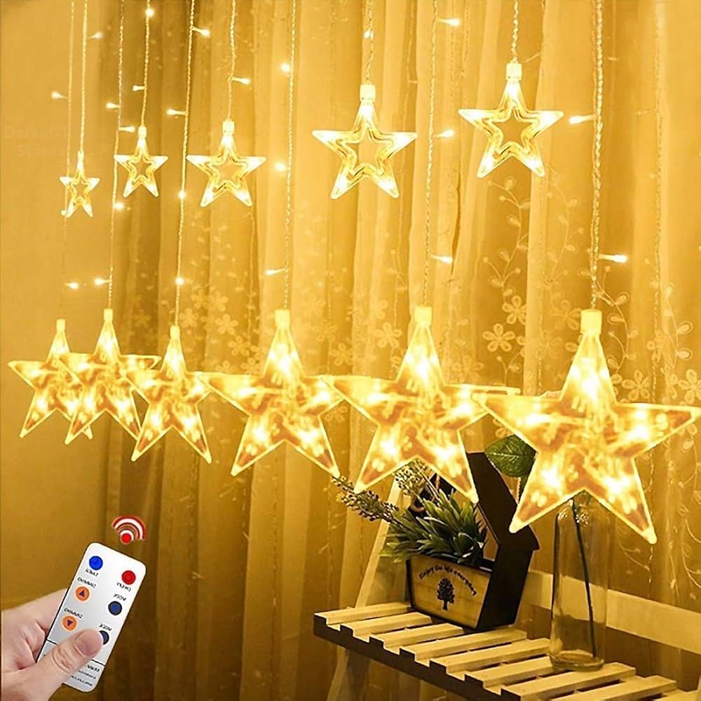 LED Star Curtain Fairy Lights, Waterproof Soft Light String for Indoor & Outdoor Use