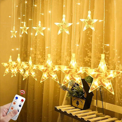 LED Star Curtain Fairy Lights, Waterproof Soft Light String for Indoor & Outdoor Use