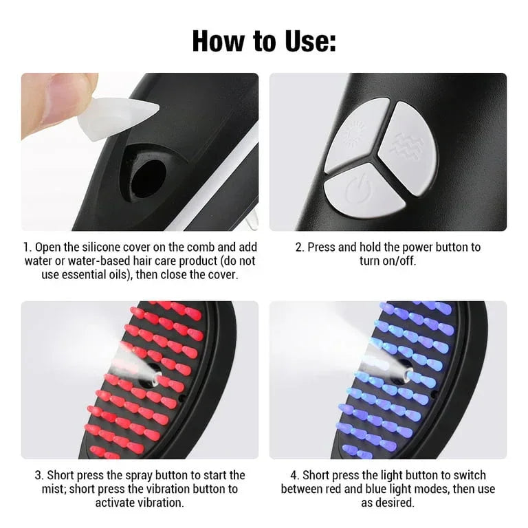 Hair Growth Brush with Steam & Vibration - Arfa Mart