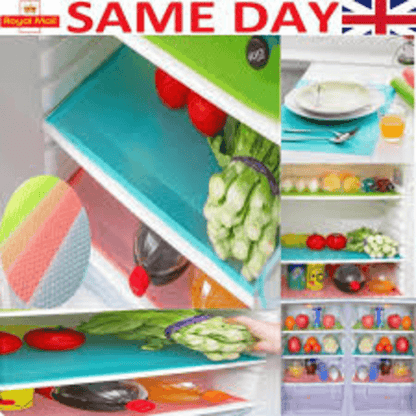4 Pack Multicolor Refrigerator Shelf Liners, Cut-to-Size, Non-Toxic Mats