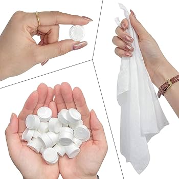 50 pcs Portable Travel Cotton Compressed Towels, Natural Fiber, Expandable