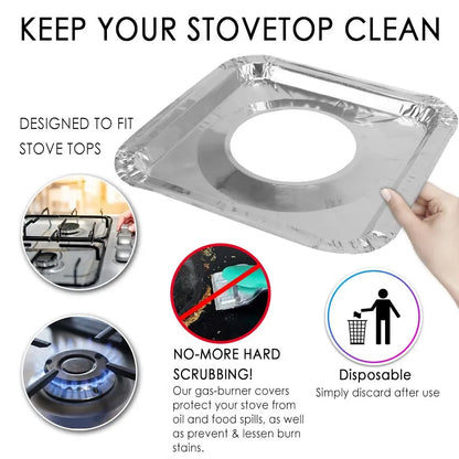 10 pcs Stove Top Cover Aluminum Foil Stove Burner - Arfa Mart