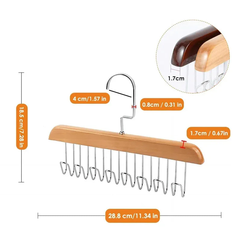 Multifunctional Solid Wood Clothes Hanger - Arfa Mart