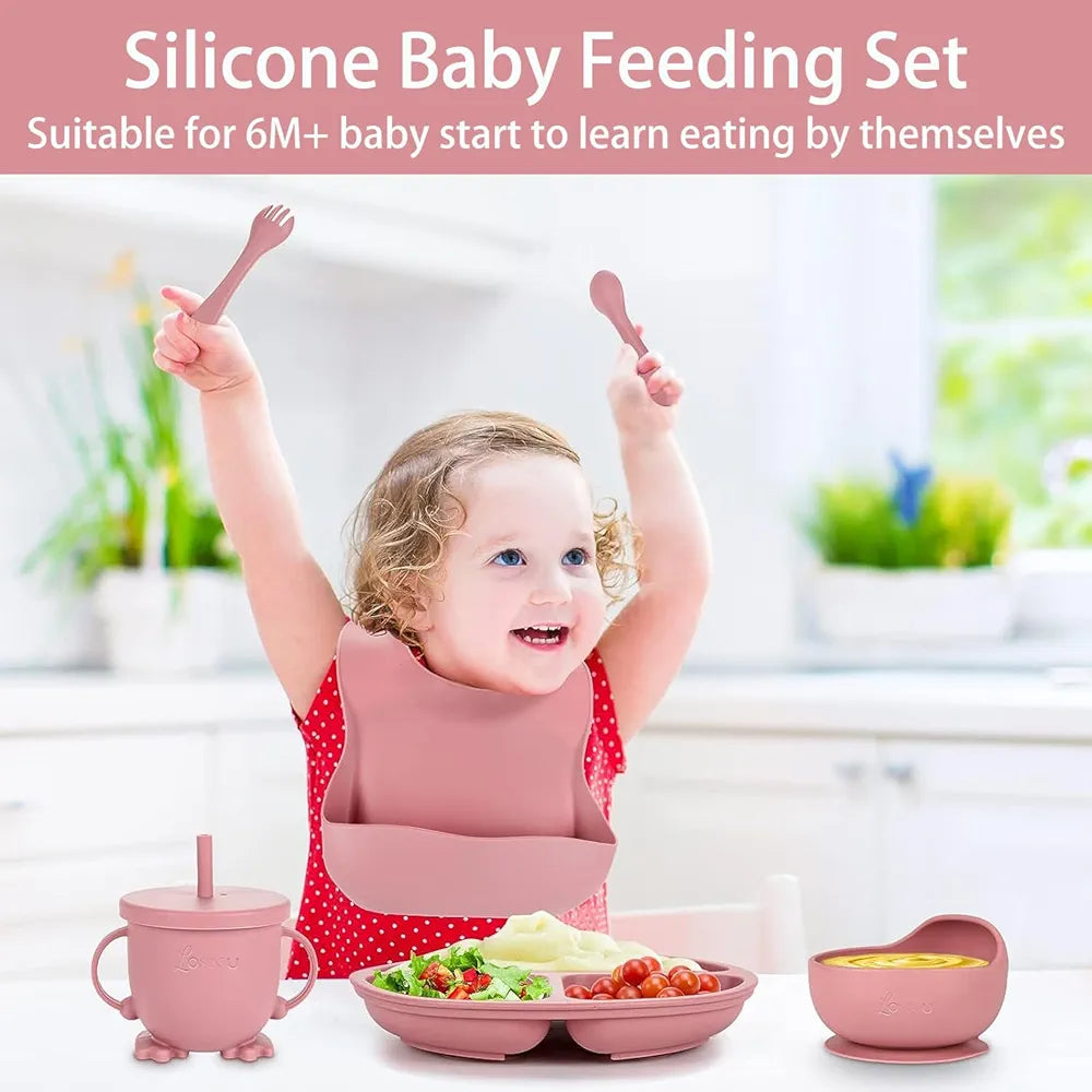 Food Grade Silicone Children's Tableware Set