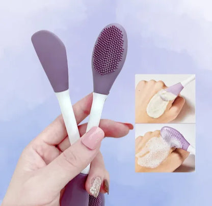 Double Head Silicone Facial Mask Brush Pack of 2