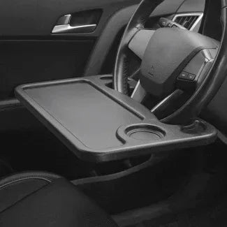 Universal Car Steering Wheel Desk Food Tray with Cup Holder and Laptop Stand - Arfa Mart