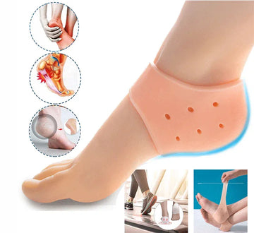 Silicone Gel Heel Pad Socks for Pain Relief & Anti Crack Heel (Pack of 2) - Arfa Mart