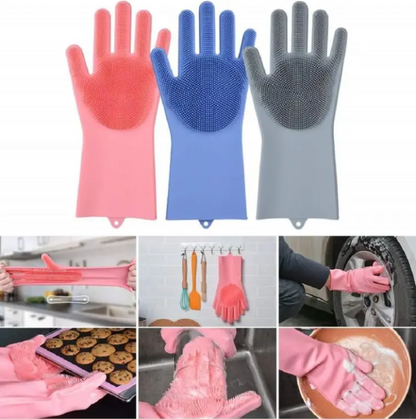 Magic Silicone Dishwashing Scrubber with Heat Resistance and Disinfectant Safe Design