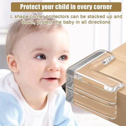 4 pcs Baby-Safe Table Corner Protectors with Reinforced Adhesive Edge Bumpers