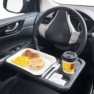 Universal Car Steering Wheel Desk Food Tray with Cup Holder and Laptop Stand - Arfa Mart
