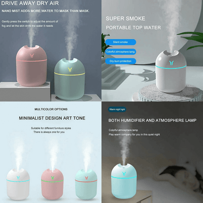 Ultrasonic Mist Maker Humidifier with LED Night Lamp for Home Comfort