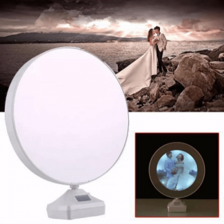 LED Magic Mirror Photo Frame 3-in-1 Desk Lamp, Mirror, and Photo Display with USB Light
