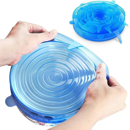 6pc Silicone Stretch Lids Set - Reusable, BPA-Free, Heat Resistant Food Covers