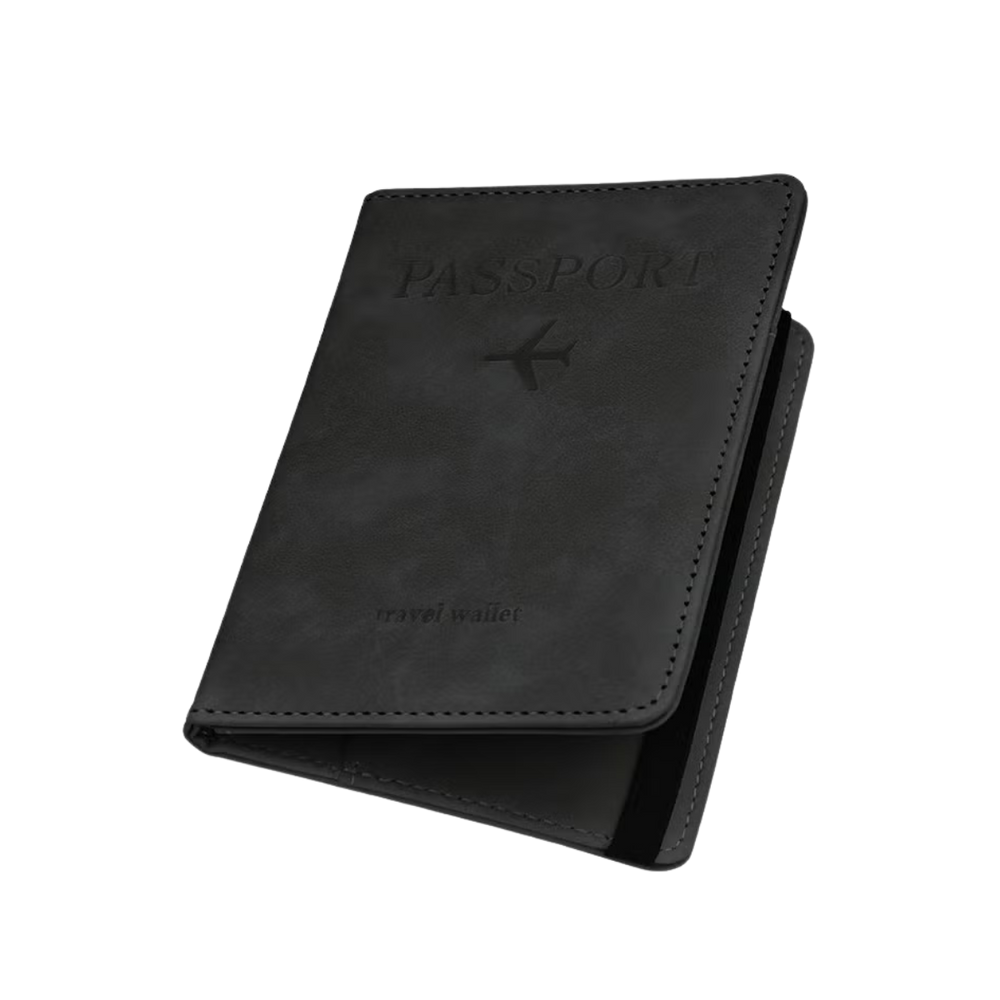 Leather Travel Wallet And Passport Holder Slim Travel Credit Card Pouch