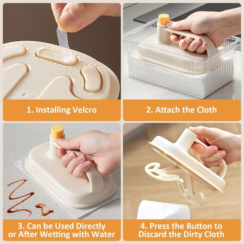 Kitchen Cleaning Magic Brush & Replaceable Disposable Magic Cloth