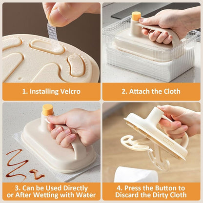 Kitchen Cleaning Magic Brush & Replaceable Disposable Magic Cloth