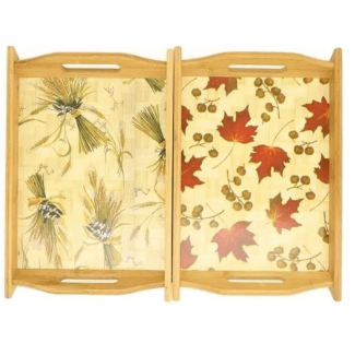 Wooden Trays 3 Pc Set  Lightweight, Smooth Edges, Multi-Purpose Serving Trays