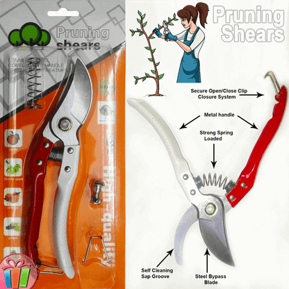 Carbon Steel Pruning Shears for Garden Plants Branch Cutter Heavy Duty Scissors