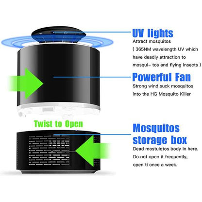 Electric Mosquito Killer USB UV Lamp - Safe, Portable, Easy to Clean