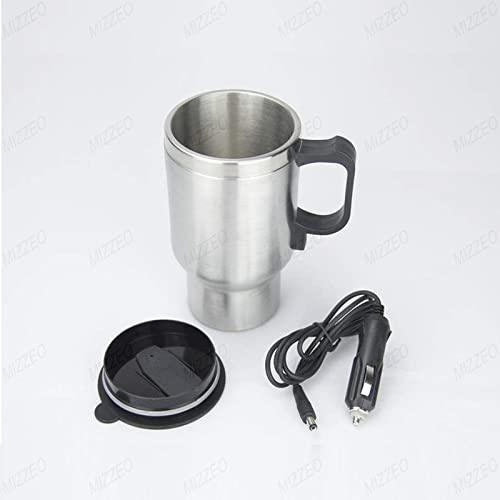 Car Stainless Steel Coffee Mug Flask with Heating and Spill-Resistant Lid for Travel - Arfa Mart