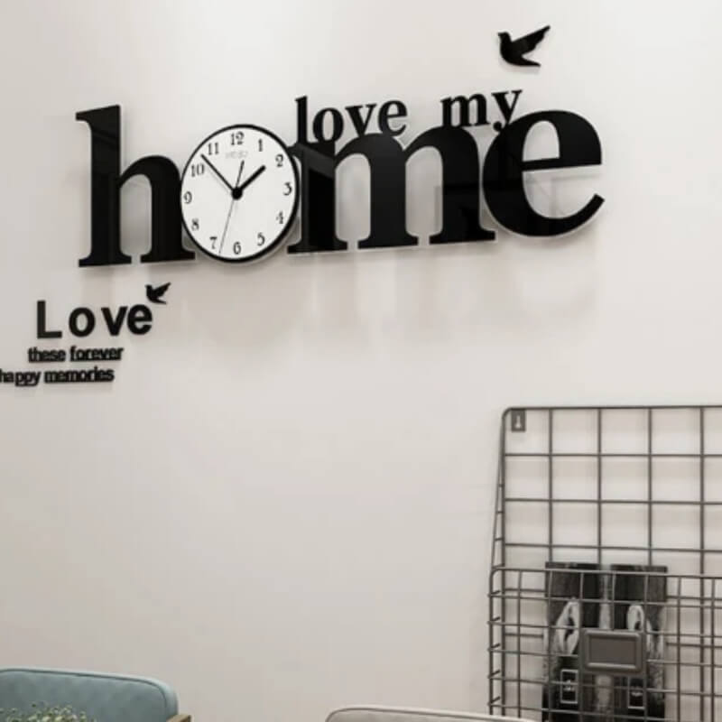 Home Love with Birds Wooden Wall Clock - Elegant Antique Design