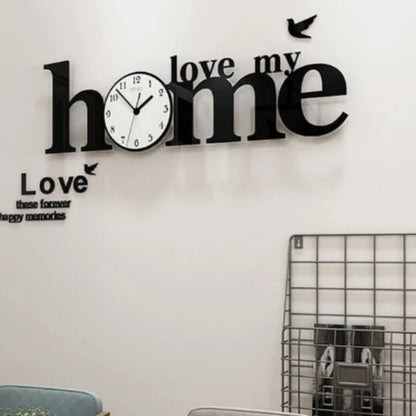 Home Love with Birds Wooden Wall Clock - Elegant Antique Design