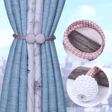 2 pcs Magnetic Pearl Curtain Buckle Clips for Easy Curtain Styling