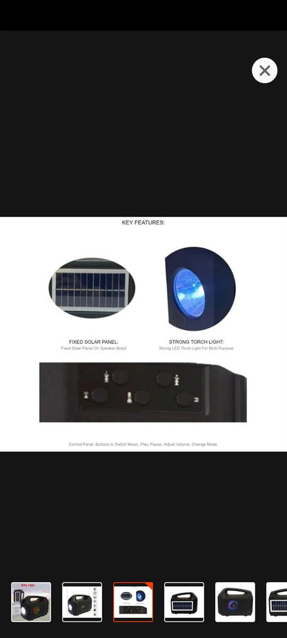 Wireless Portable Speaker with Solar panels