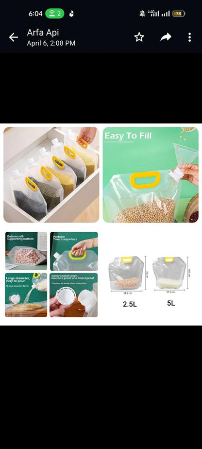 Cereal Storage Bag